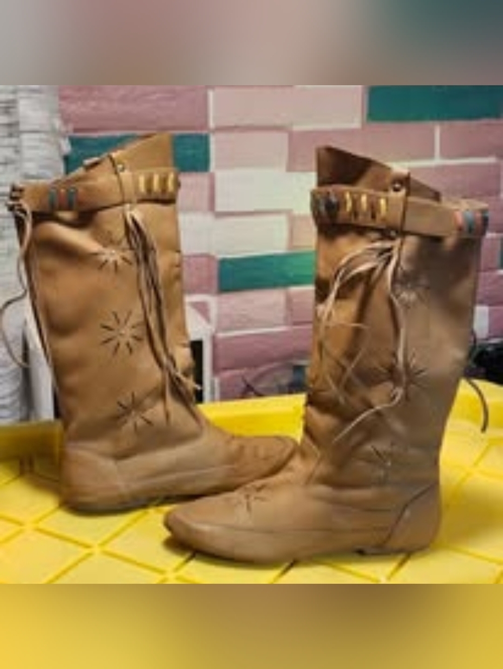 Women's Tan Mid-Calf Fringe Western Boots